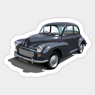 Morris Minor in black Sticker